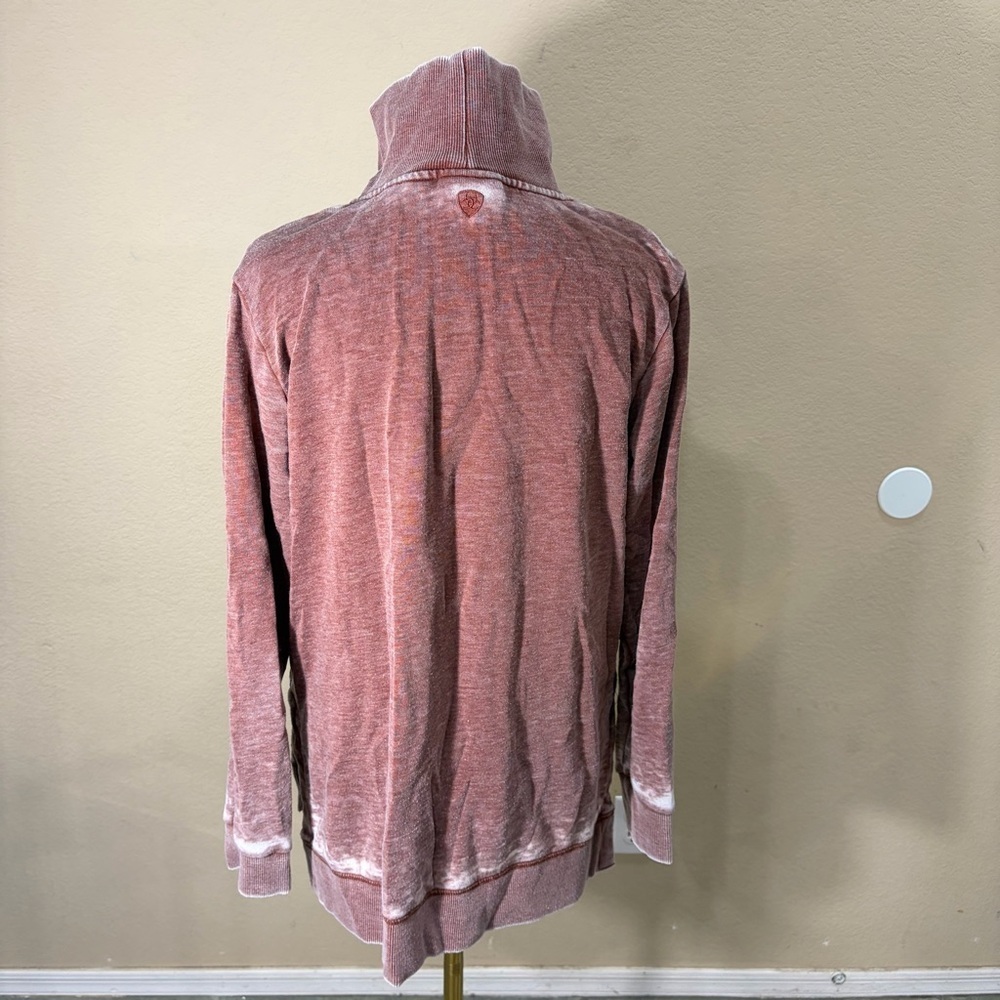 Ariat Women's Sweatshirt Turtleneck Maroon Aztec Native Western Sz M Biker Boho - Picture 5 of 11